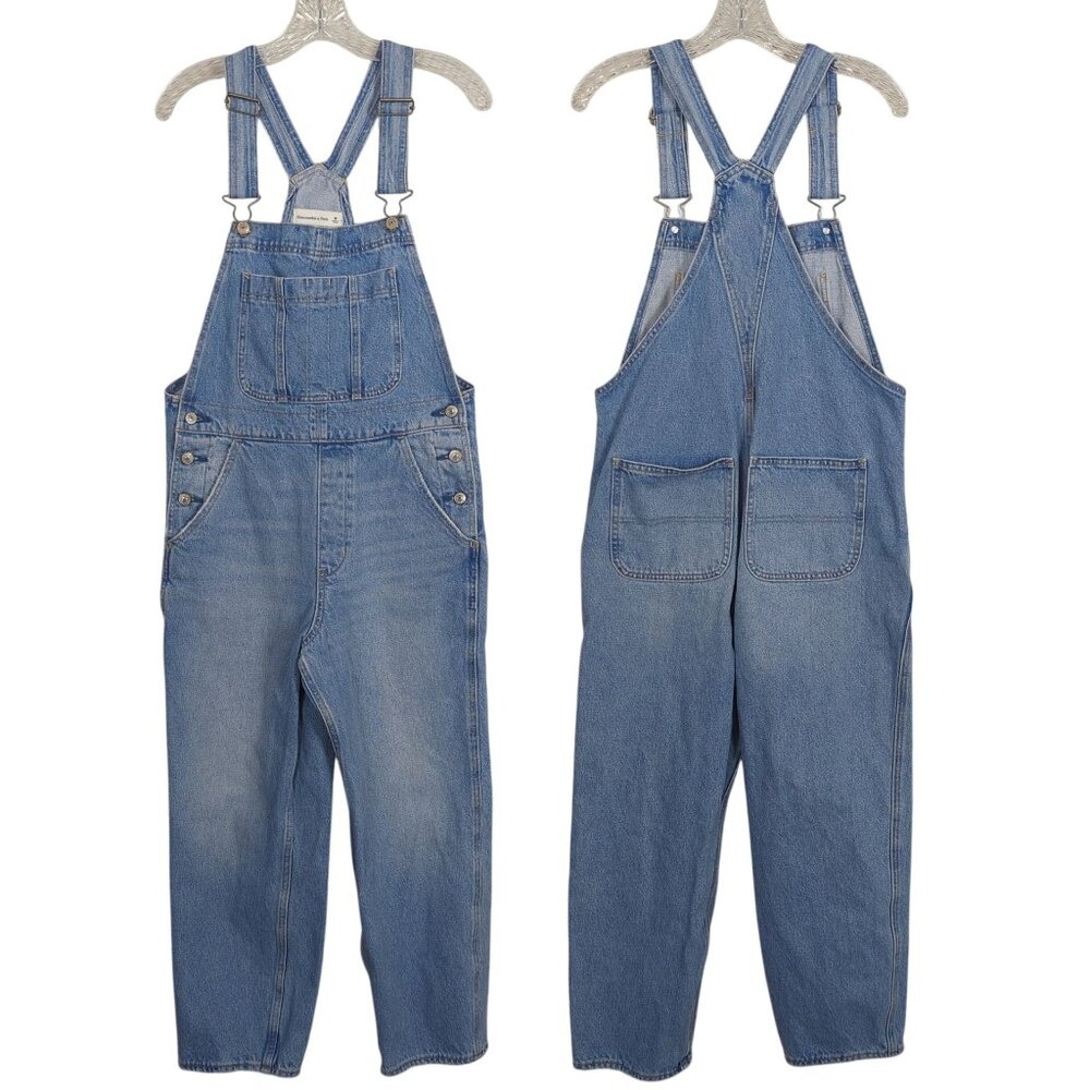 Abercrombie & Fitch Women’s Denim Overalls M Light Wash Cotton